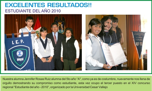 ESTUDIANTE DEL AÑO 2010