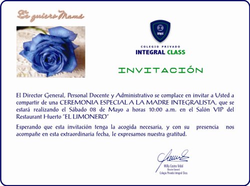 Invitación Día de la Madre