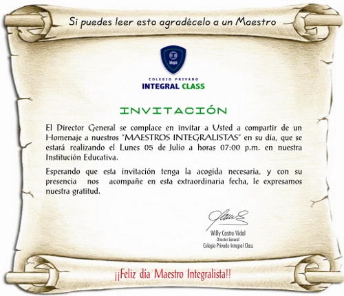 Invitación Día del Maestro