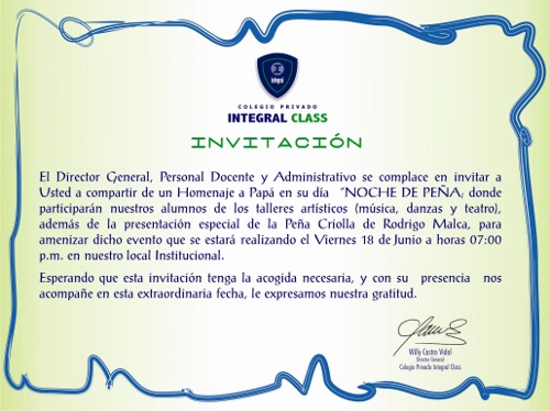 Invitación Día del Padre