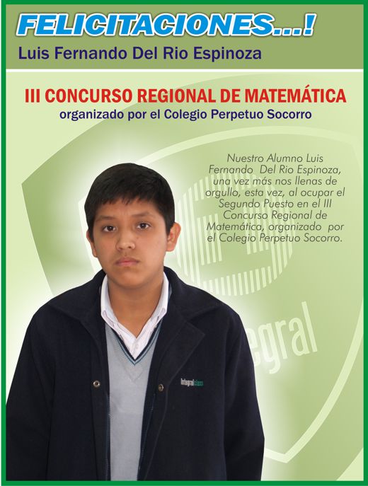 PREMIACIÓN III CONCURSO REGIONAL DE MATEMATICA 2011