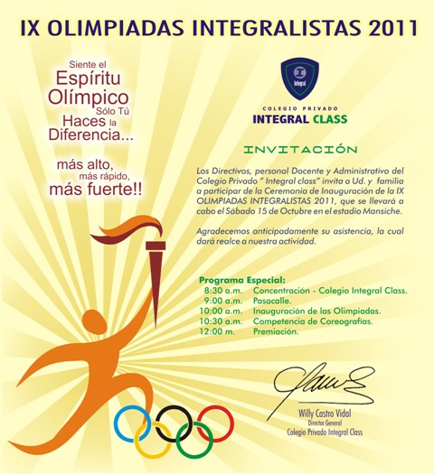 IX OLIMPIADAS INTEGRALISTAS 2011