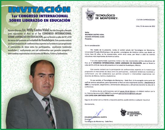 INVITACION 1ER CONGRESO SOBRE LIDERAZGO EN EDUCACIÓN