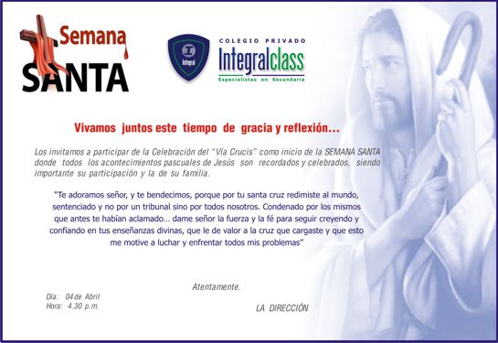 INVITACIÓN DE SEMANA SANTA 2012