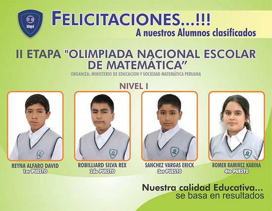  FELICITACIONES A LOS ALUMNOS CLASIFICADOS EN LA II FASE  