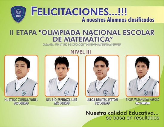  FELICITACIONES A LOS ALUMNOS CLASIFICADOS EN LA II FASE  