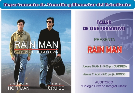  TALLER DE CINE FORMATIVO: RAIN MAN 